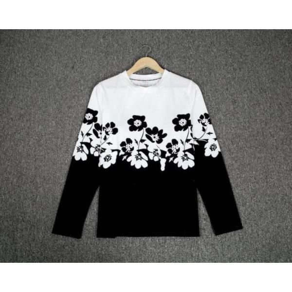 Stylish Print Round Neck Long Sleeve Top