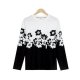 Stylish Print Round Neck Long Sleeve Top
