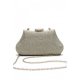 WOMEN CLUTCH PURSE HARD CASE SHINY EVENING BAG GLITTER HANDBAG WITH CHAIN STRAP - GOLD
