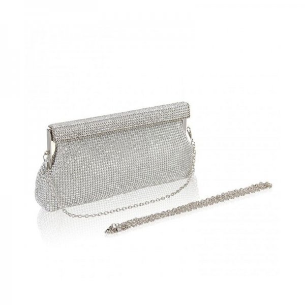 FULL CRYSTAL RHINESTONE EVENING HANDBAGS - SILVER