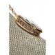 WOMEN CLUTCH PURSE HARD CASE SHINY EVENING BAG GLITTER HANDBAG WITH CHAIN STRAP - GOLD
