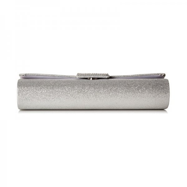 DAZZLING BLING RHINESTONE WEDDING EVENING PARTY CLUTCH HANDBAG PURSE - SILVER