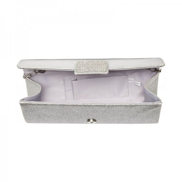 DAZZLING BLING RHINESTONE WEDDING EVENING PARTY CLUTCH HANDBAG PURSE - SILVER