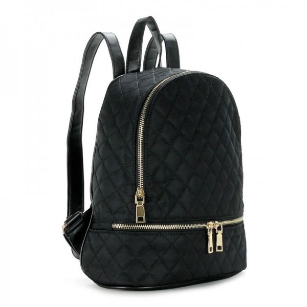 FASHIONABLE SMALL DUO ZIP BACKPACK H2009 - BLACK B