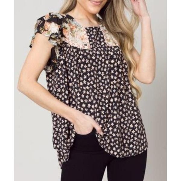 Stylish Print Short Sleeve Top