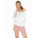 Ivory D Ring Tab Sleeve Jumper