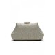 WOMEN CLUTCH PURSE HARD CASE SHINY EVENING BAG GLITTER HANDBAG WITH CHAIN STRAP - GOLD
