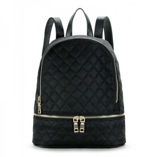 FASHIONABLE SMALL DUO ZIP BACKPACK H2009 - BLACK B
