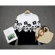 Stylish Print Round Neck Long Sleeve Top